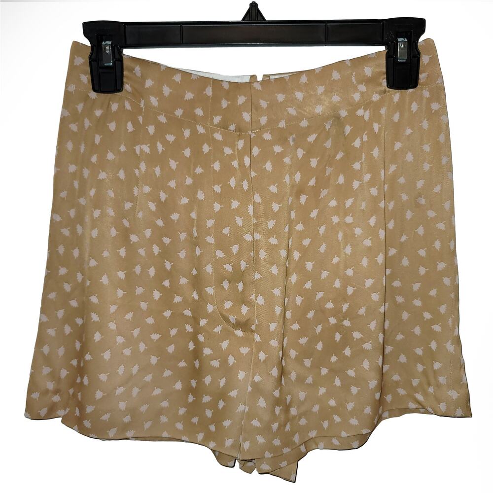 THAKOON Size 4 High Rise Gold Silk Blend Dressy Shorts